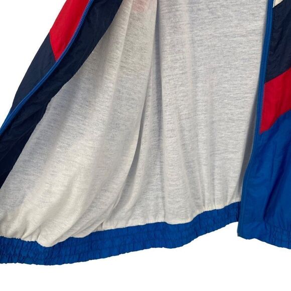 Spalding Pro Vintage 90's Full Zip Waterproof Windbreaker Blue Red White Large - Picture 6 of 11